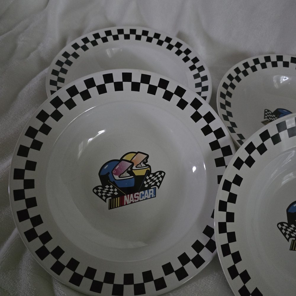 NASCAR Checkered Black and White Bowl Set Of 4